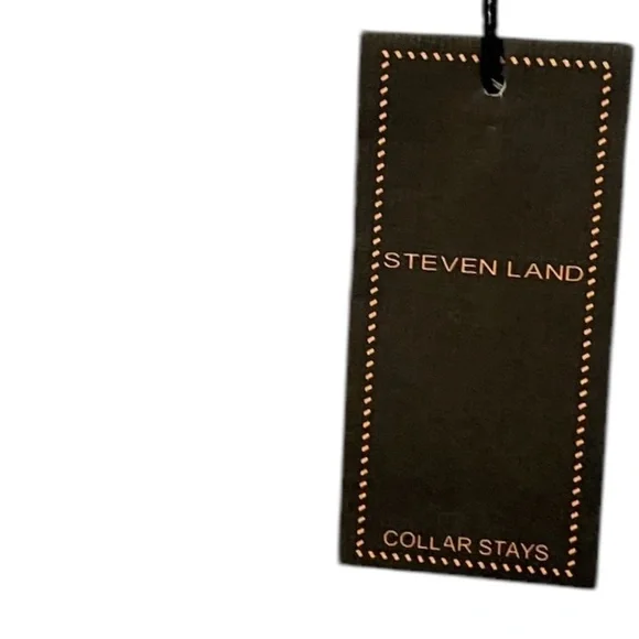 NEW STEVEN LAND FRENCH MEN'S YELLOW MULTI STRIPED LONG SLEEVE DRESS SHIRT, SZ 17 - Picture 11 of 11